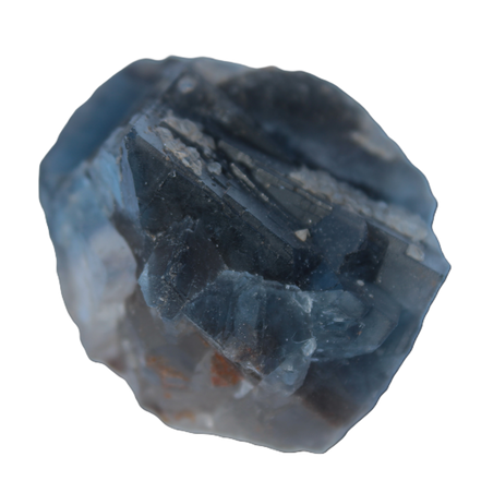 Blue Fluorite cubic cluster with Clear Calcite 168.8g Rocks and Things Store