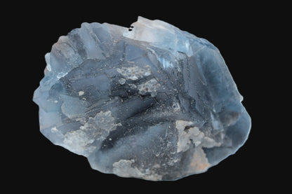 Blue Fluorite cubic cluster with Clear Calcite 168.8g Rocks and Things