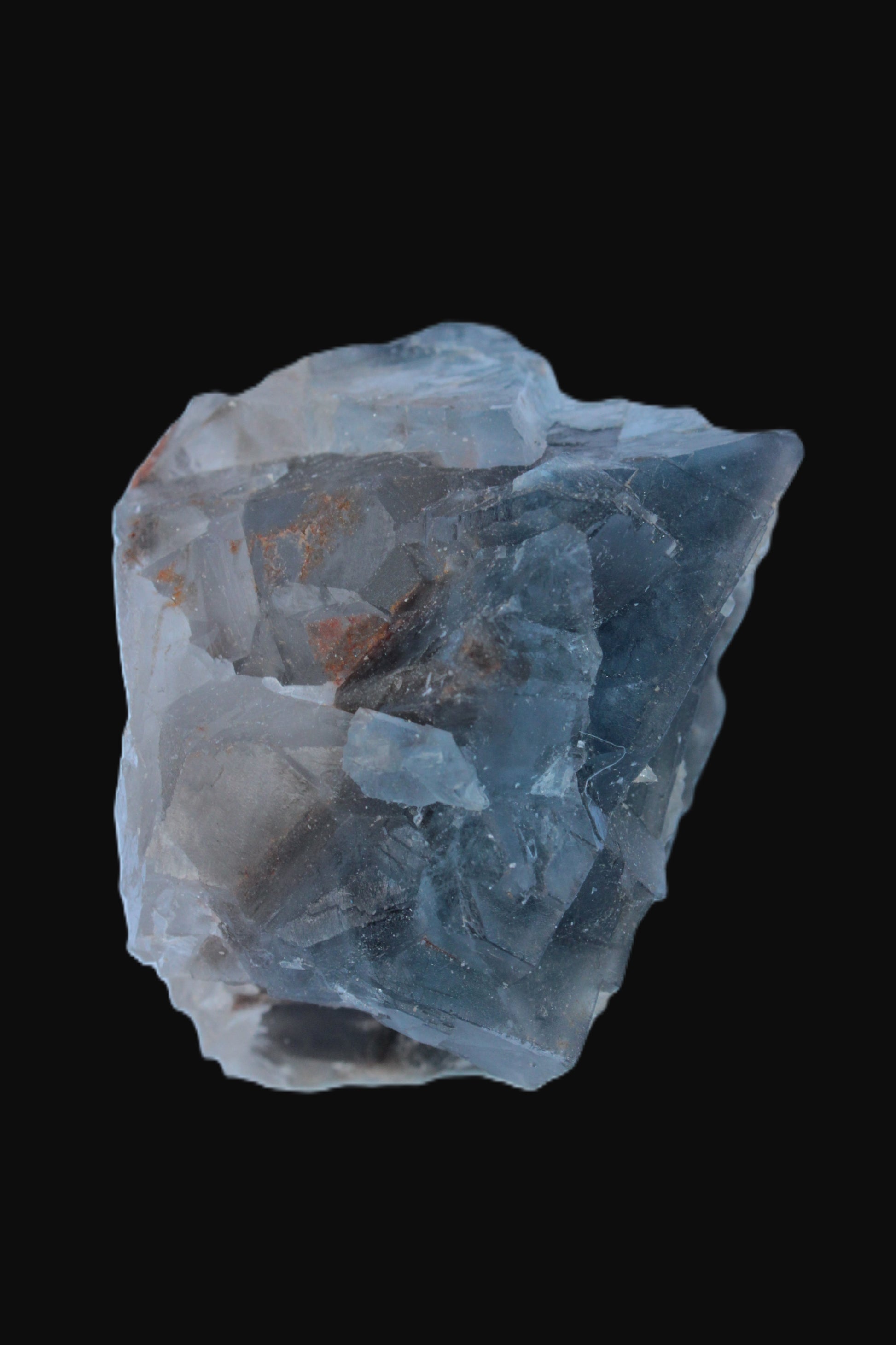 Blue Fluorite cubic cluster with Clear Calcite 168.8g Rocks and Things