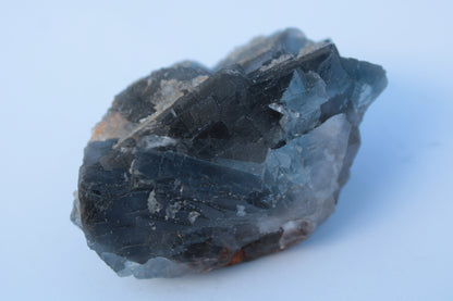 Blue Fluorite cubic cluster with Clear Calcite 168.8g Rocks and Things