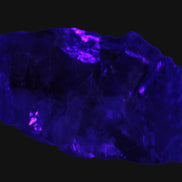 Cubic Blue Fluorite  with Clear Calcite cluster in UV light