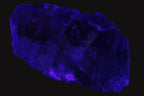 Cubic Blue Fluorite  with Clear Calcite cluster in UV light
