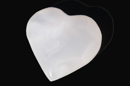 Mangano Calcite hand-carved heart 30-39g Rocks and Things