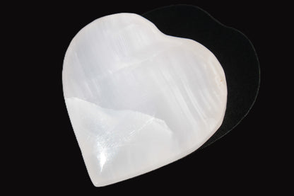 Mangano Calcite hand-carved heart 40-49g Rocks and Things