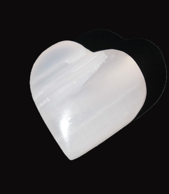 Pink Mangano Calcite hand-carved heart 42-45mm 50-55g Rocks and Things
