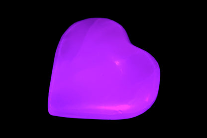 Pink Mangano Calcite 42-45mm in UV light