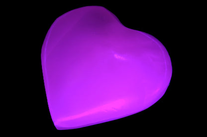 Pink Mangano Calcite 42-45mm in UV light