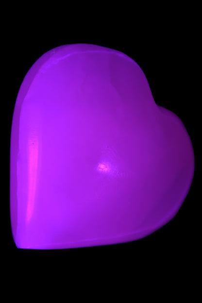 Pink Mangano Calcite 42-45mm in UV light