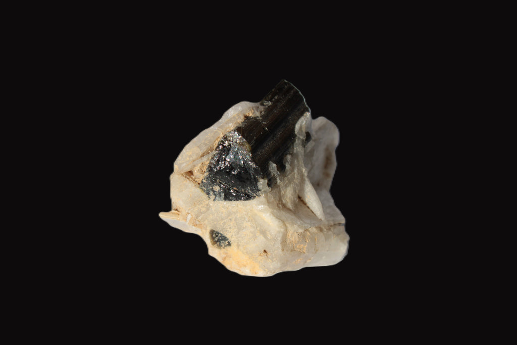 Dark Elbaite 17mm crystal on Feldspar & Mica matrix 25mm 49.2ct  9.8g Rocks and Things