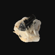 Dark Elbaite 17mm crystal on Feldspar & Mica matrix 25mm 49.2ct  9.8g Rocks and Things