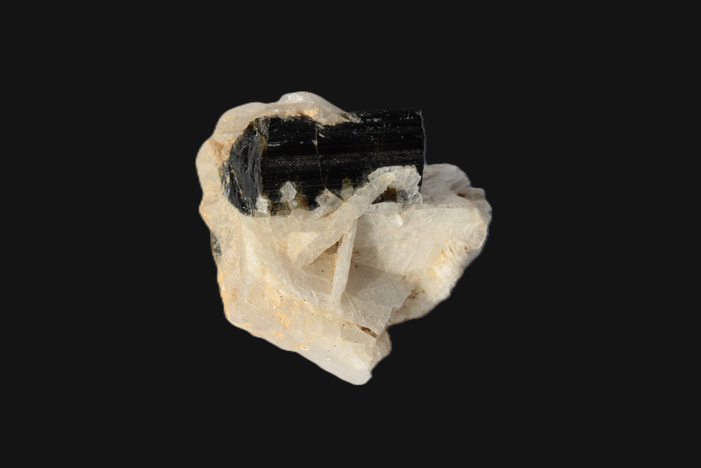 Dark Elbaite 17mm crystal on Feldspar & Mica matrix 25mm 49.2ct  9.8g Rocks and Things