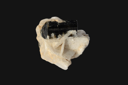 Dark Elbaite 17mm crystal on Feldspar & Mica matrix 25mm 49.2ct  9.8g Rocks and Things