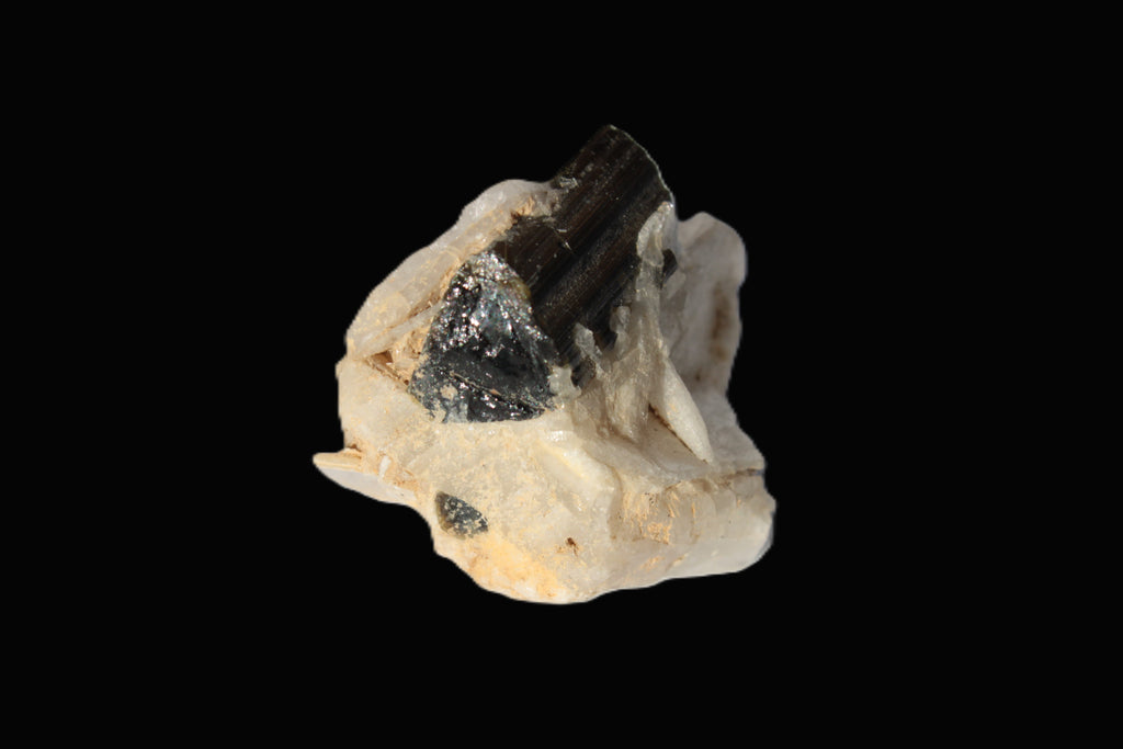 Dark Elbaite 17mm crystal on Feldspar & Mica matrix 25mm 49.2ct  9.8g Rocks and Things