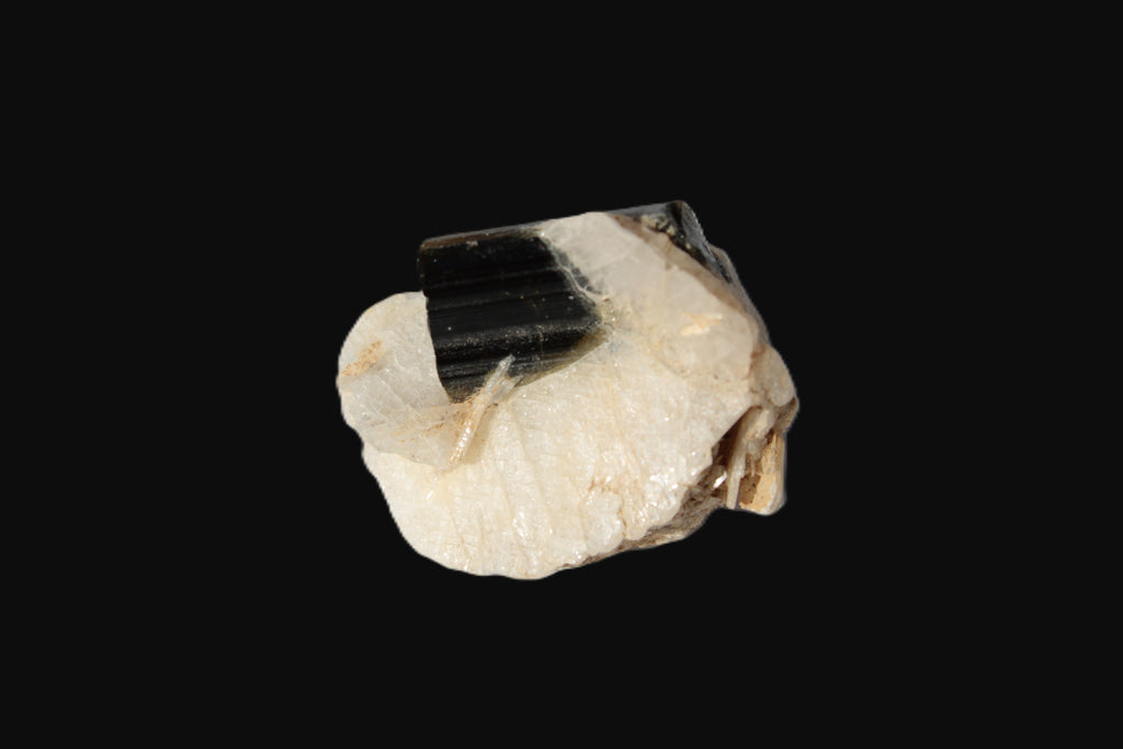 Dark Elbaite 17mm crystal on Feldspar & Mica matrix 25mm 49.2ct  9.8g Rocks and Things