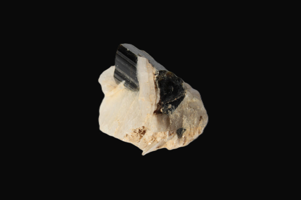 Dark Elbaite 17mm crystal on Feldspar & Mica matrix 25mm 49.2ct  9.8g Rocks and Things