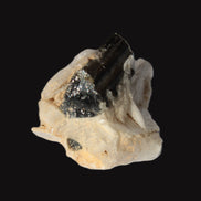 Dark Elbaite 17mm crystal on Feldspar & Mica matrix 25mm 49.2ct  9.8g Rocks and Things