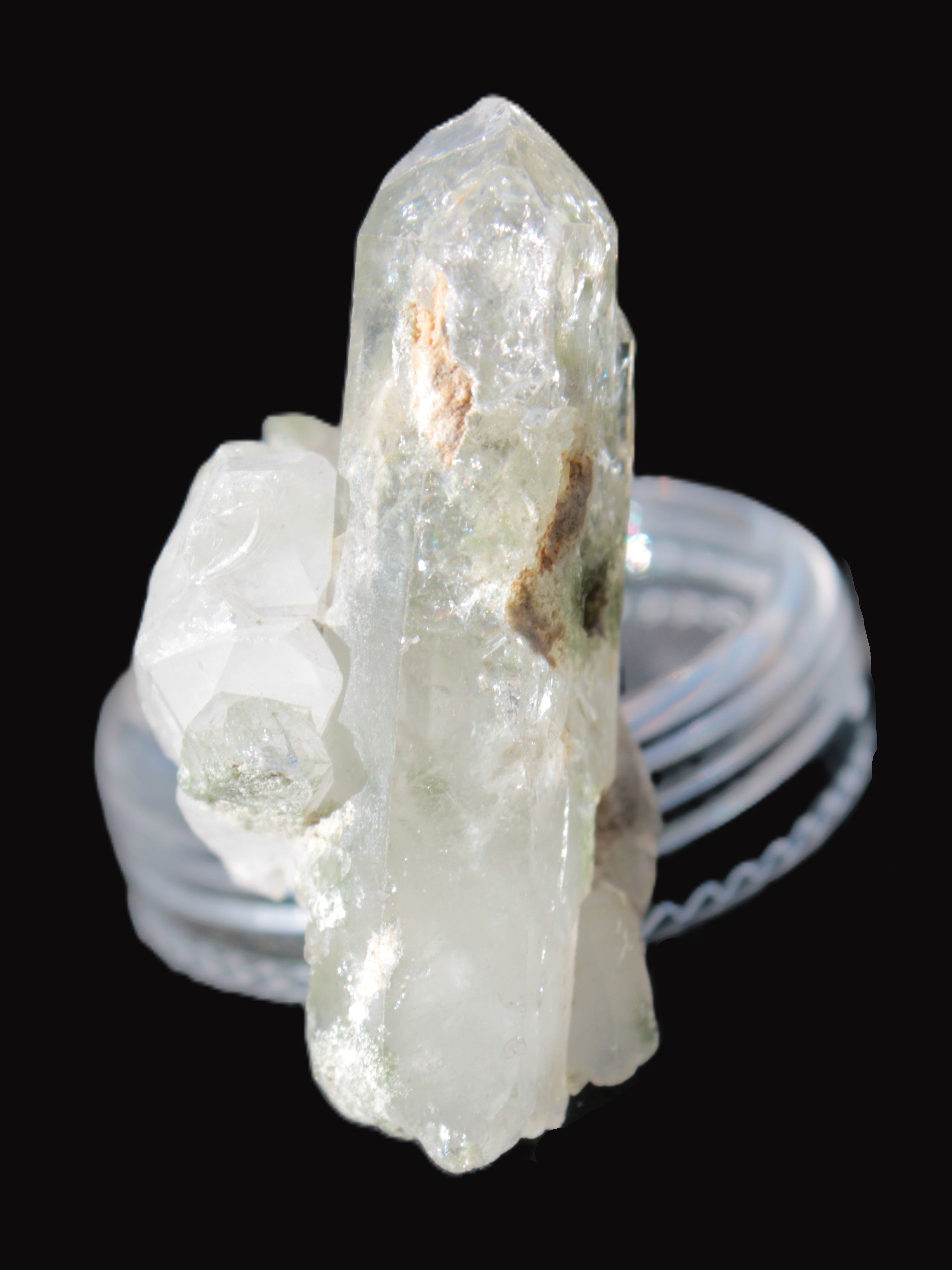 Quartz crystal with Chlorite 45mm with crossed Calcite from Skardu, Pakistan 101ct 20.2g Rocks and Things