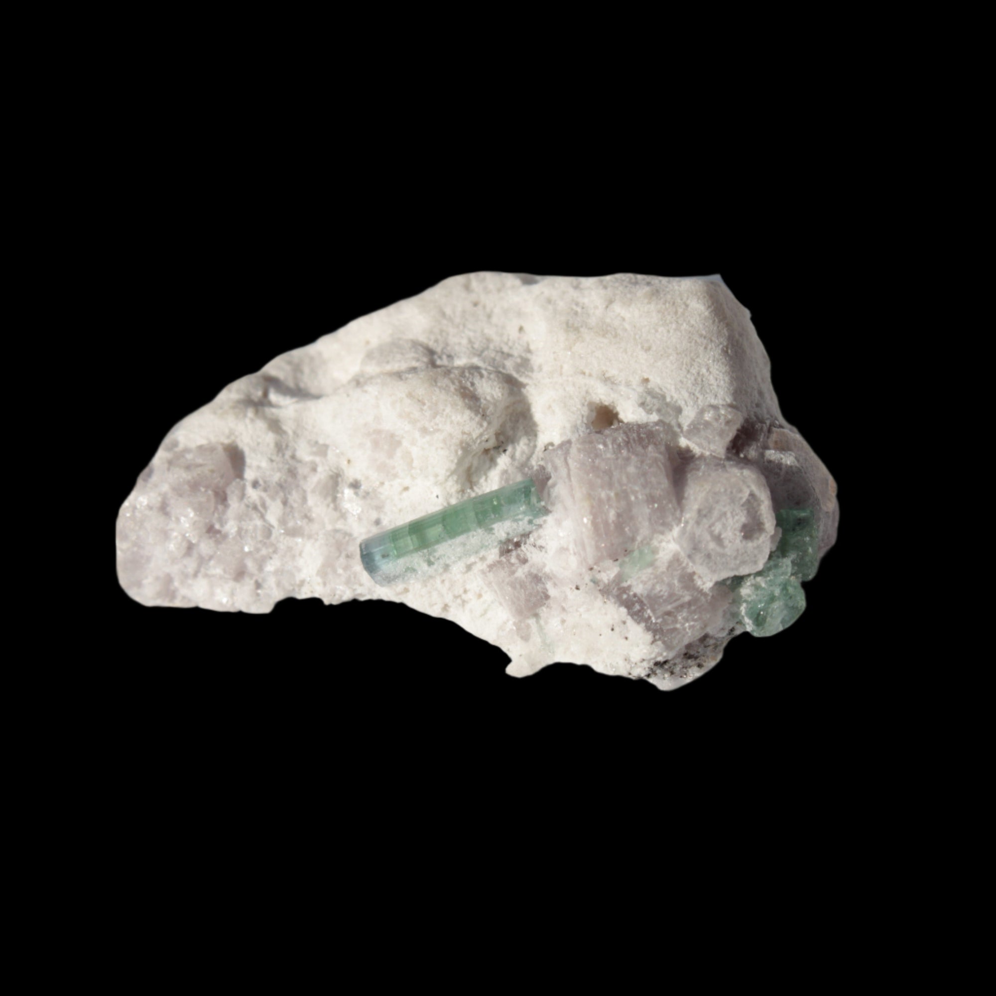 Green and Pink Tourmaline on matrix from Afghanistan 41.1ct 8.2g in sunlight - Rocks and Things Store