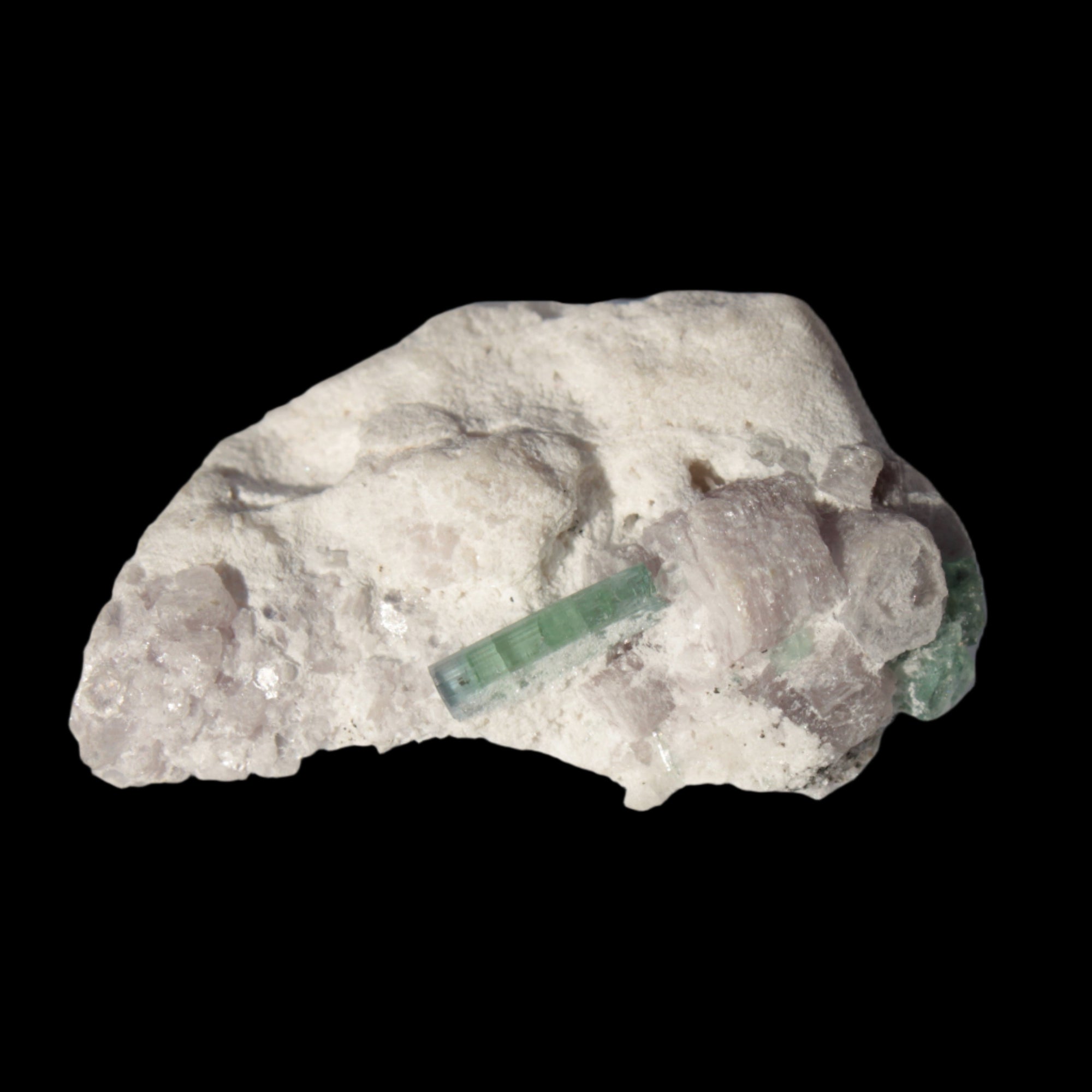 Green and Pink Tourmaline on matrix from Afghanistan 41.1ct 8.2g in sunlight - Rocks and Things Store