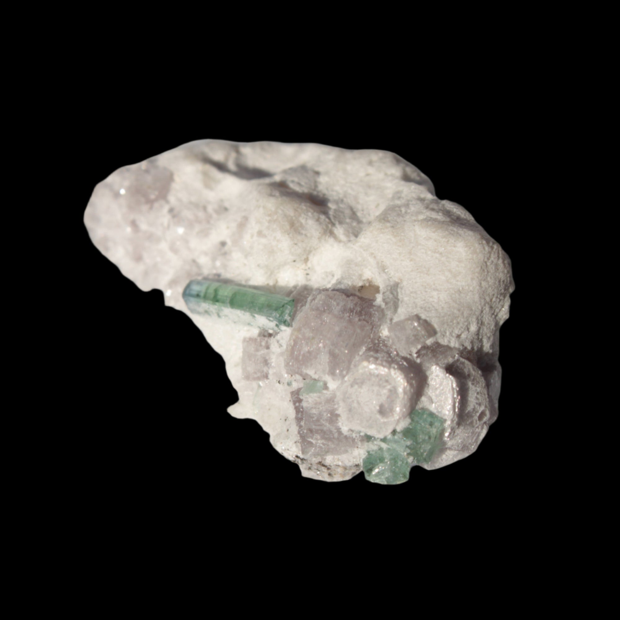 Green and Pink Tourmaline on matrix from Afghanistan 41.1ct 8.2g in sunlight - Rocks and Things Store