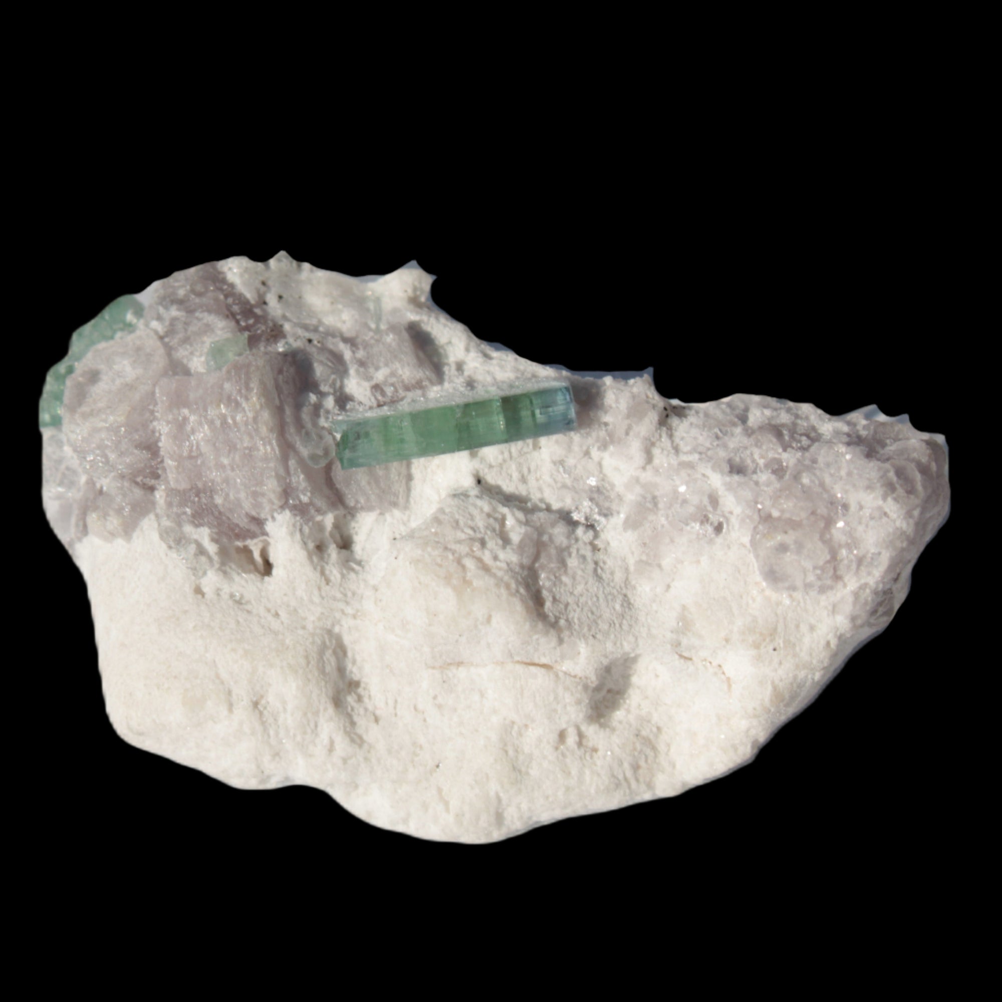 Green and Pink Tourmaline on matrix from Afghanistan 41.1ct 8.2g in sunlight - Rocks and Things Store