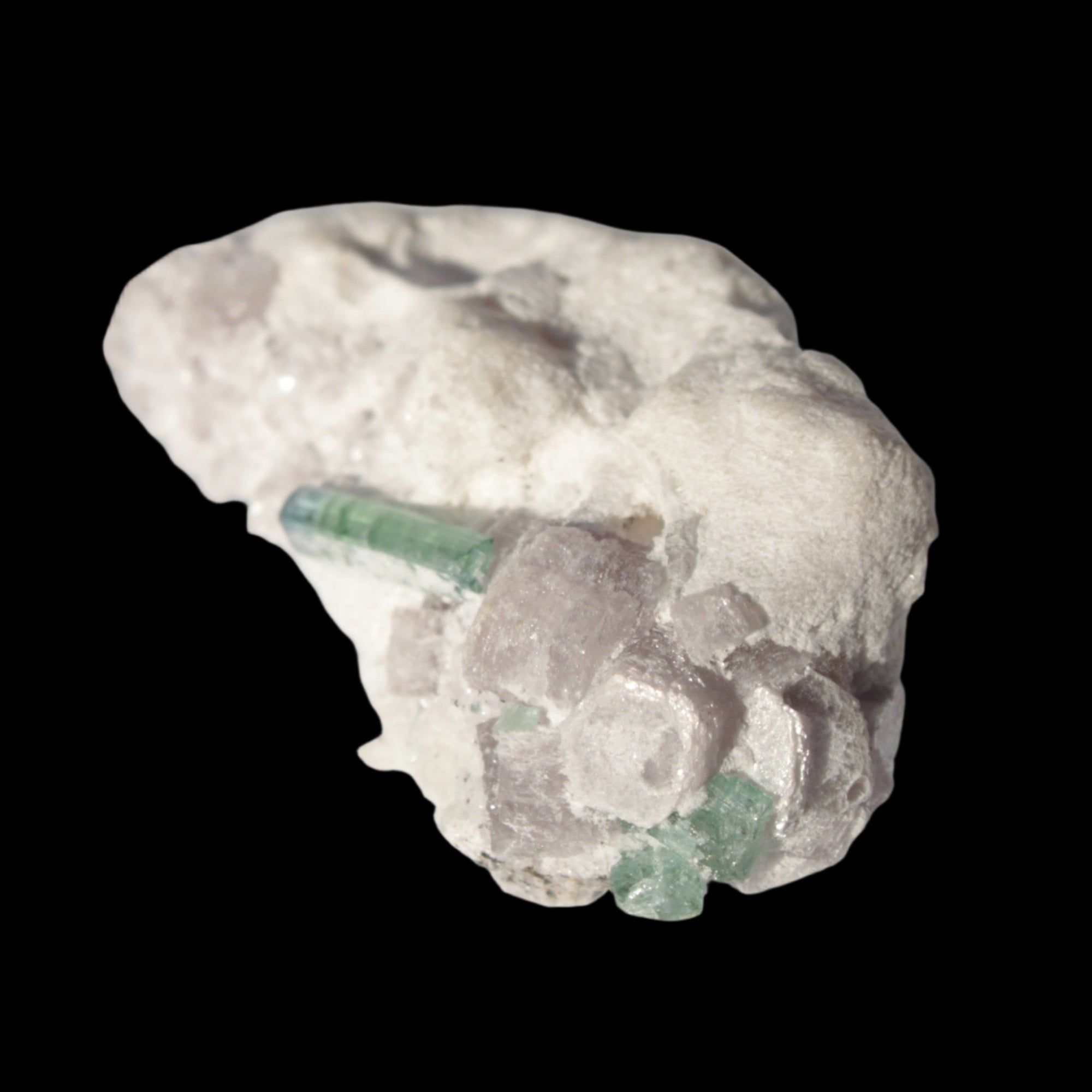 Green and Pink Tourmaline on matrix from Afghanistan 41.1ct 8.2g in sunlight - Rocks and Things Store