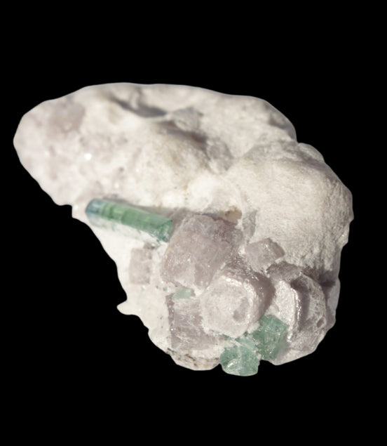 Green and Pink Tourmaline on matrix from Afghanistan 41.1ct 8.2g in sunlight - Rocks and Things Store