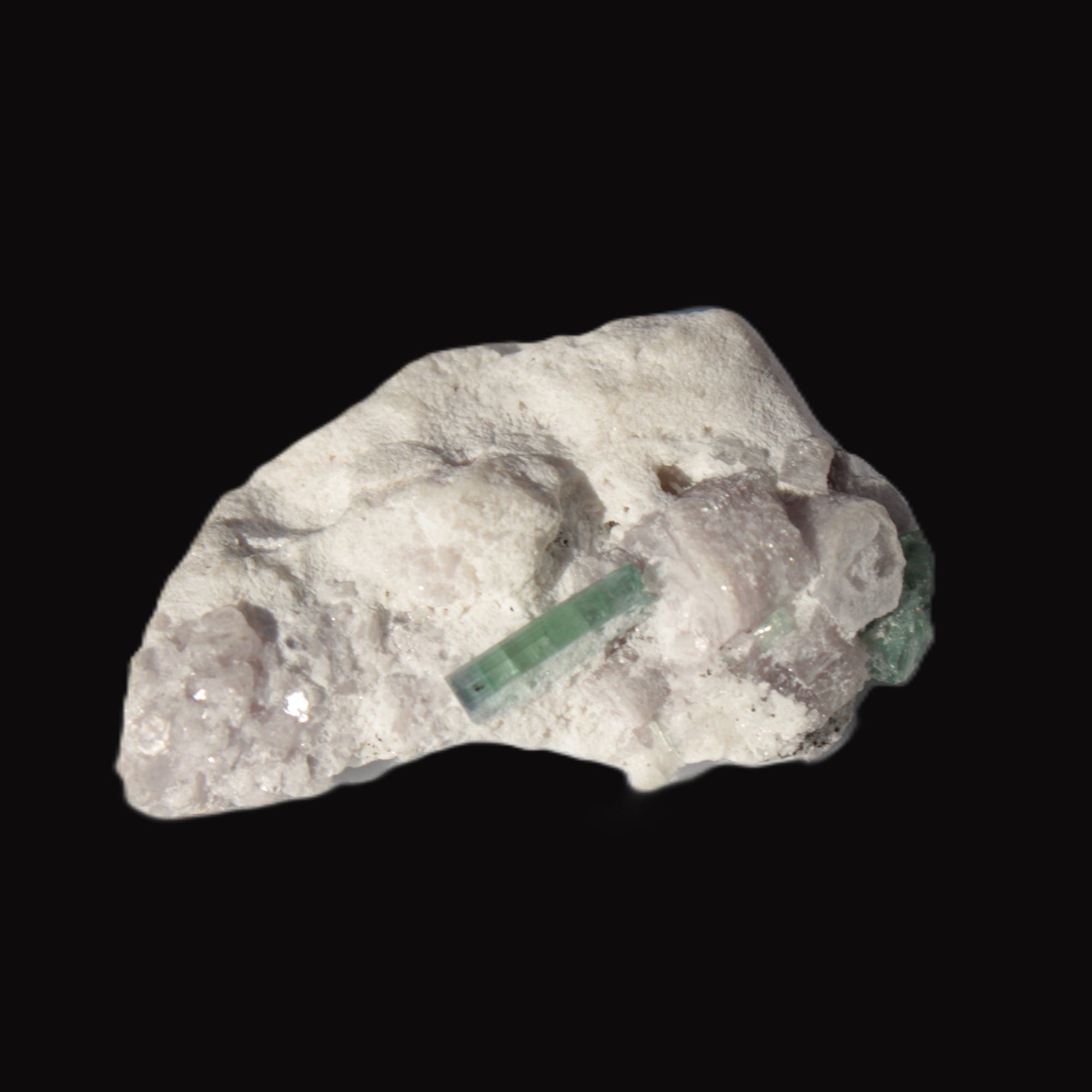 Green and Pink Tourmaline on matrix from Afghanistan 41.1ct 8.2g in sunlight - Rocks and Things Store