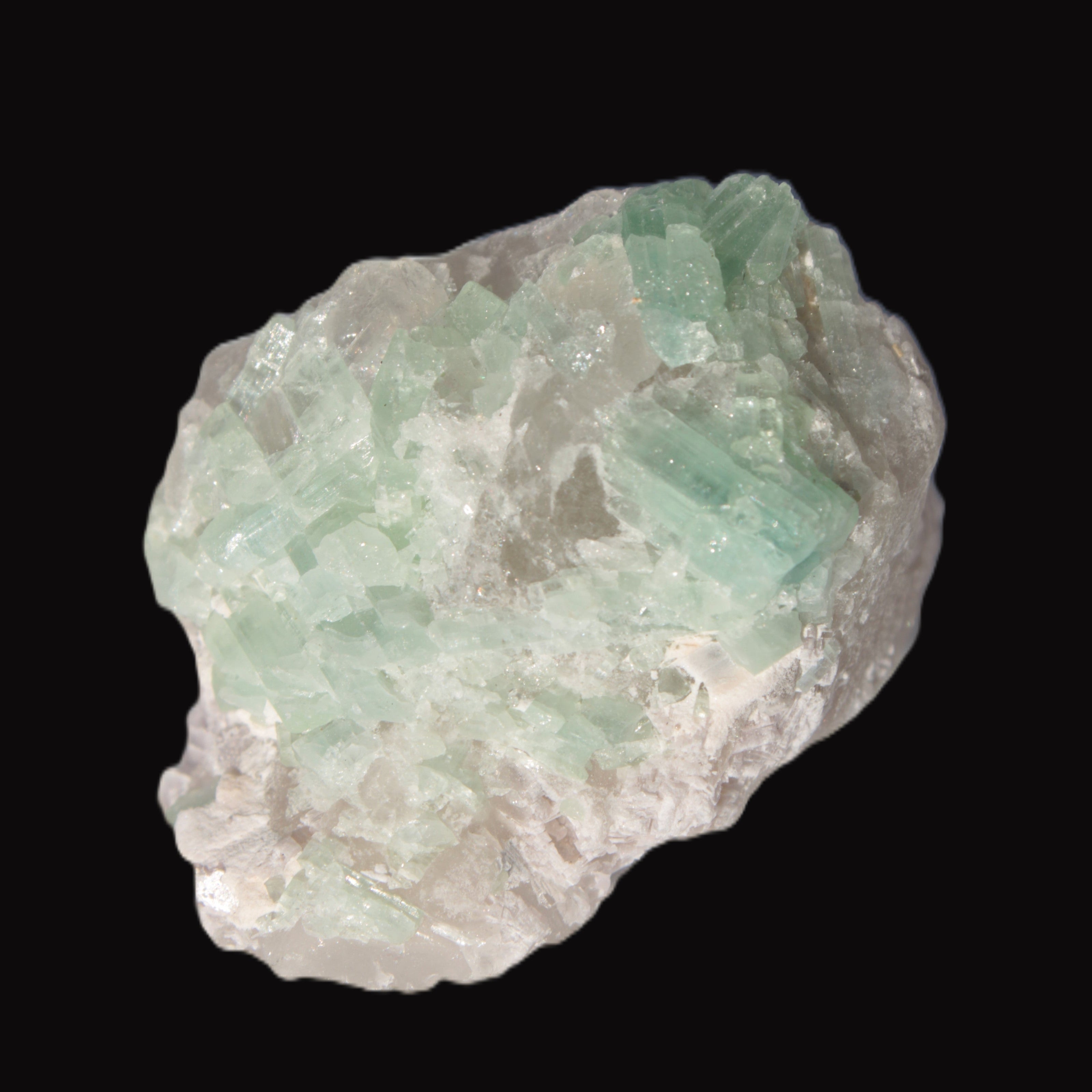 Soft Green Tourmaline cluster on matrix from Afghanistan 116.6ct 23.3g in sunlight -  Rocks and Things Store