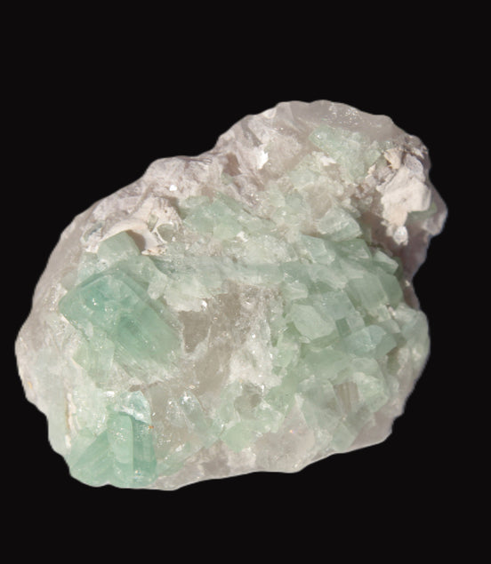 Soft Green Tourmaline cluster on matrix from Afghanistan 116.6ct 23.3g in sunlight -  Rocks and Things Store