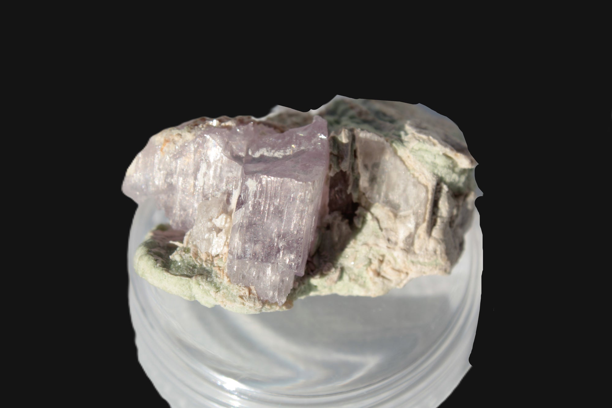 Pink Kunzite crystal with Lepidolite in matrix 75.6ct  15.1g Rocks and Things