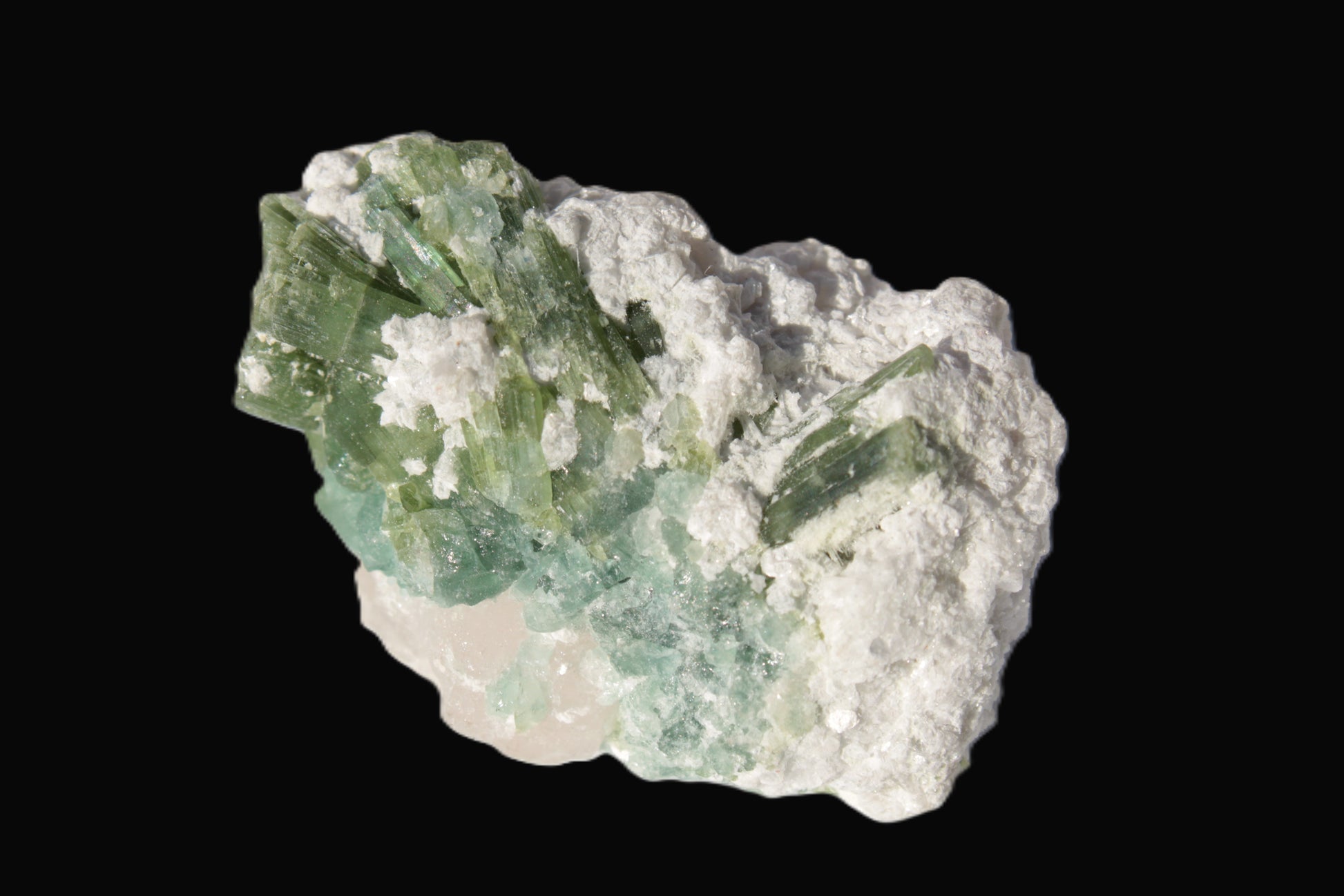 Green Tourmaline wiith Emerald on matrix from Afghanistan 127.4ct 25.5g Rocks and Things