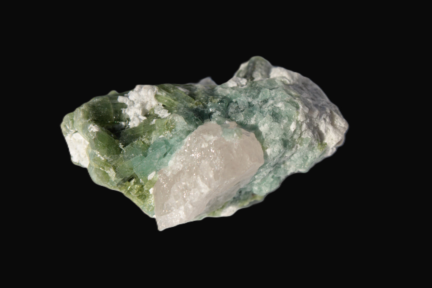 Green Tourmaline wiith Emerald on matrix from Afghanistan 127.4ct 25.5g Rocks and Things