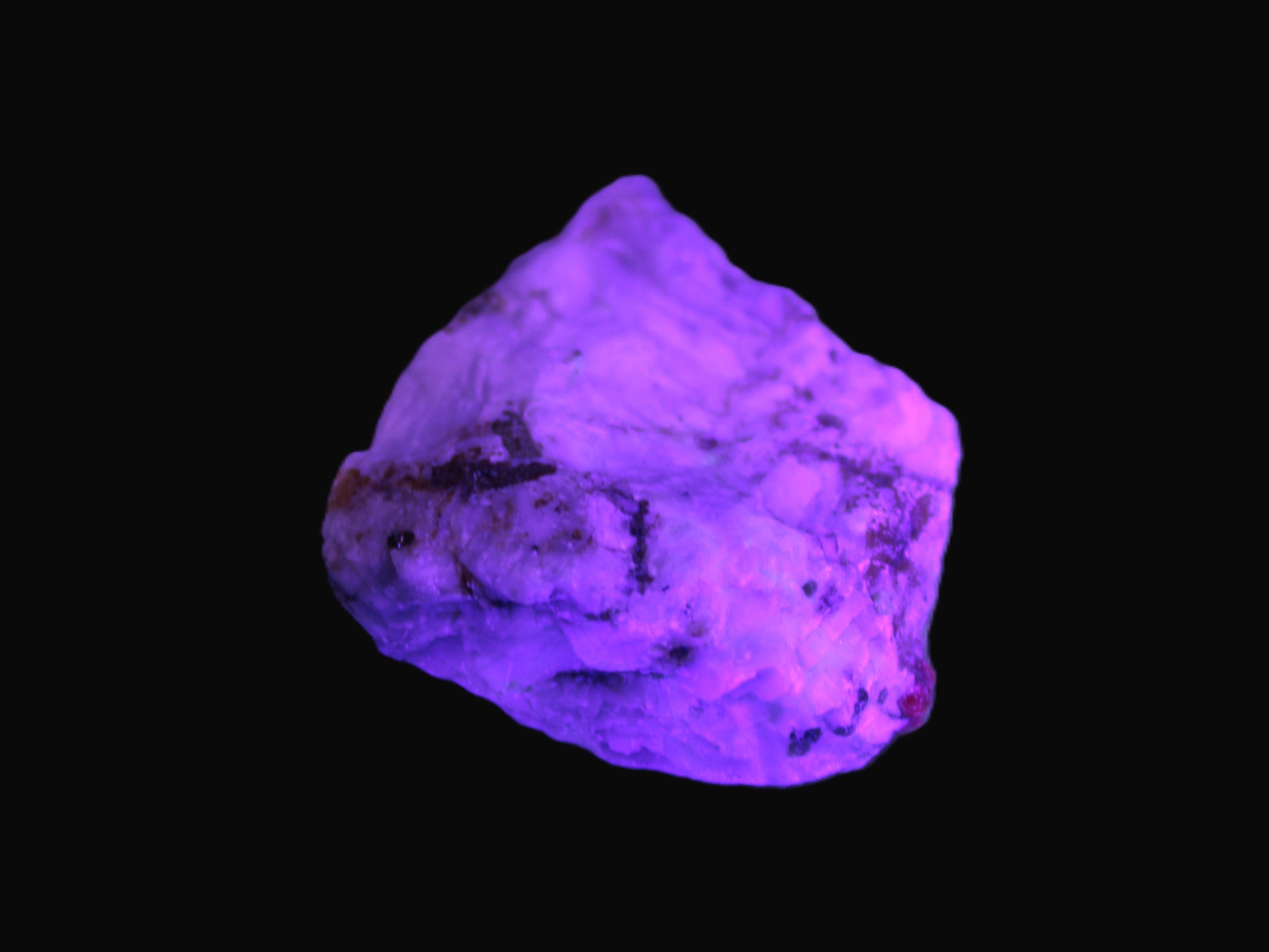 Ruby UV reactive with Muscovite in Marble 255ct 50.9g Rocks and Things