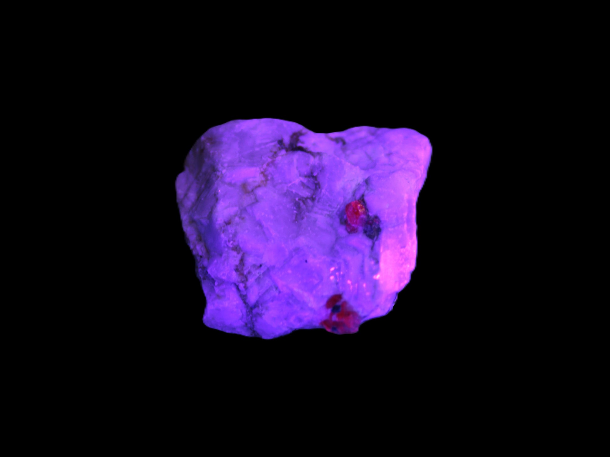 Ruby UV reactive with Muscovite in Marble 255ct 50.9g Rocks and Things