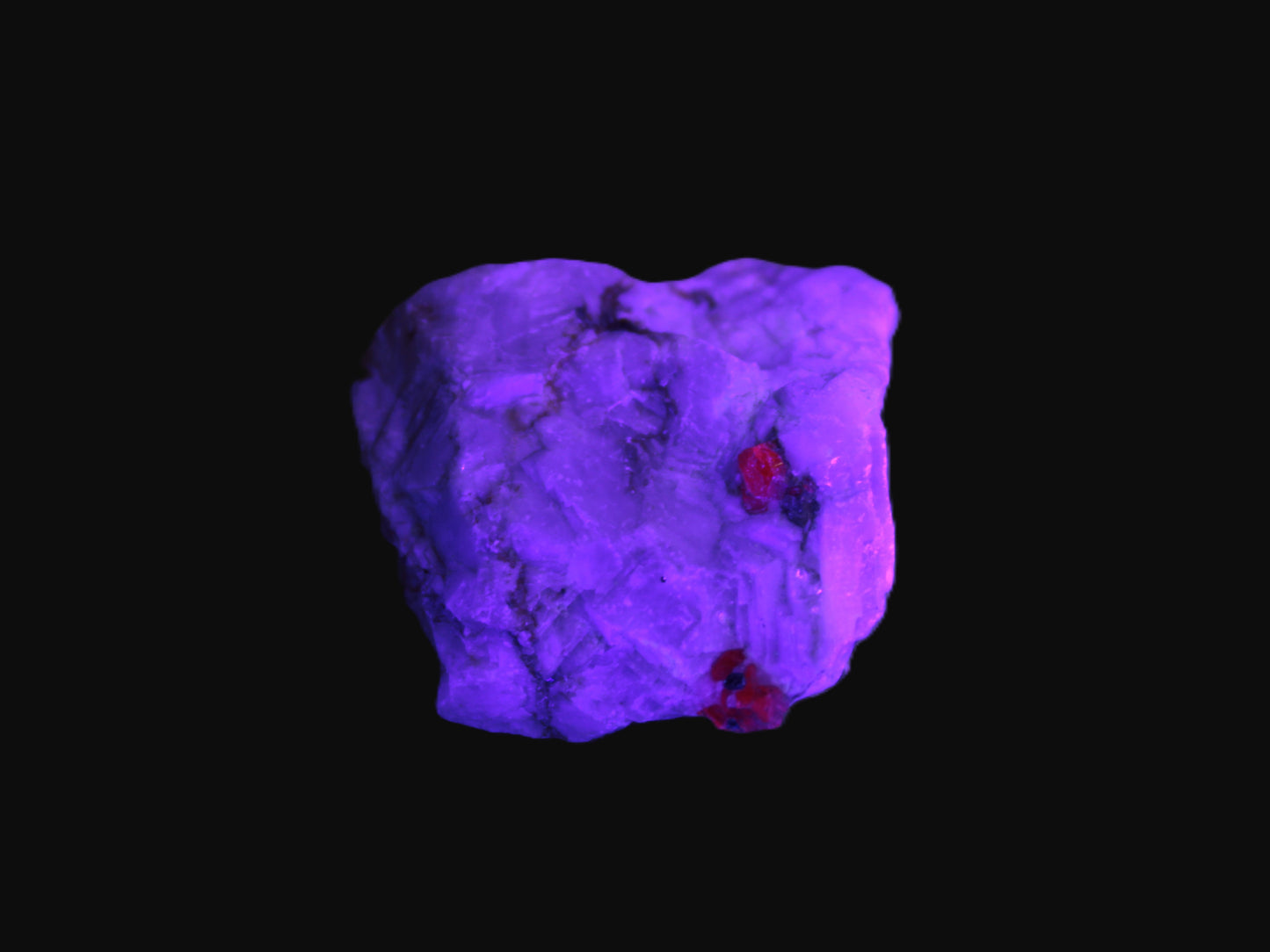 Ruby UV reactive with Muscovite in Marble 255ct 50.9g Rocks and Things