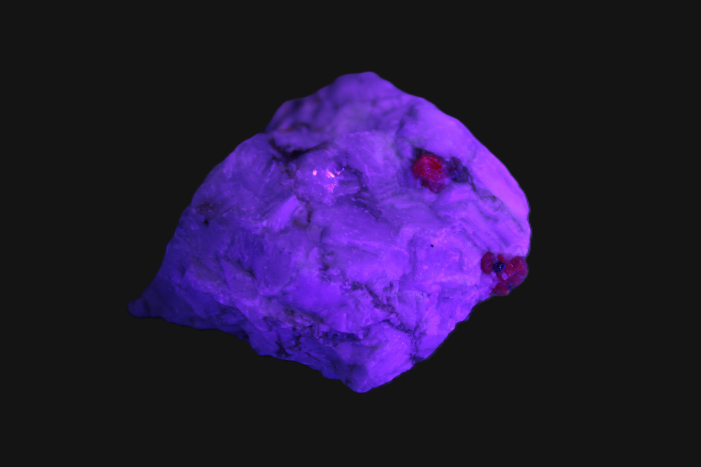 Ruby UV reactive with Muscovite in Marble 255ct 50.9g Rocks and Things