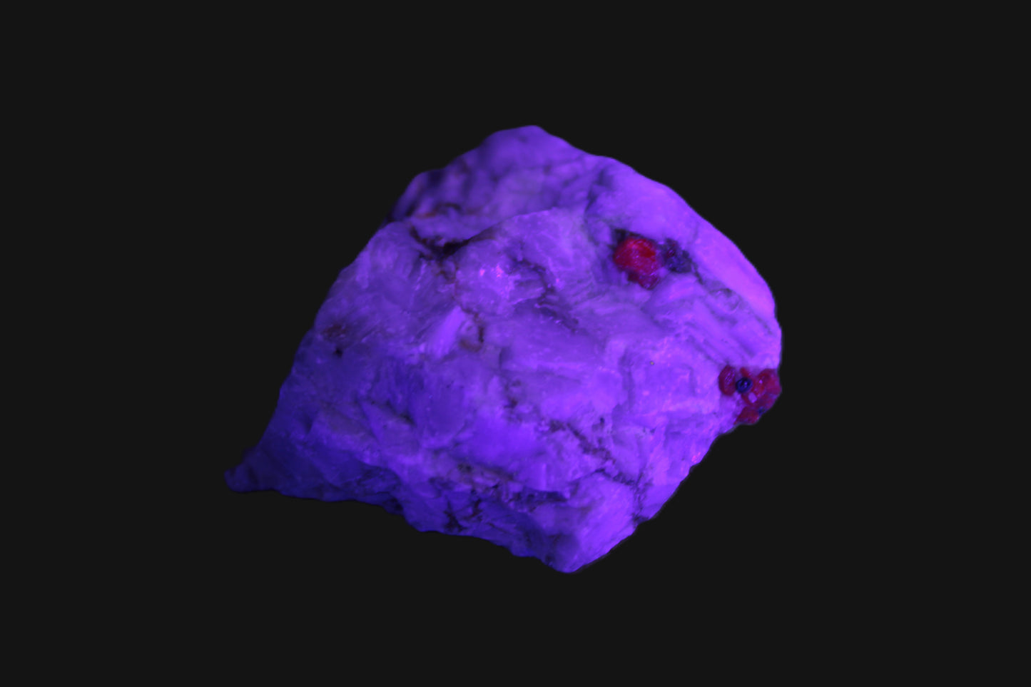 Ruby UV reactive with Muscovite in Marble 255ct 50.9g Rocks and Things