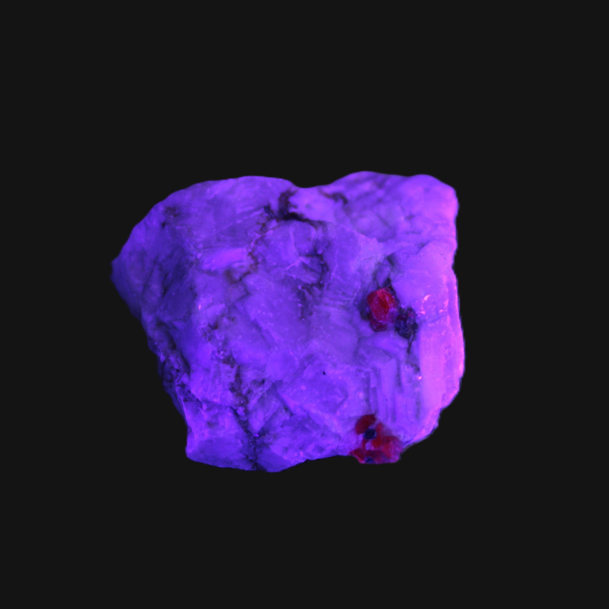 Ruby UV reactive with Muscovite in Marble 255ct 50.9g Rocks and Things