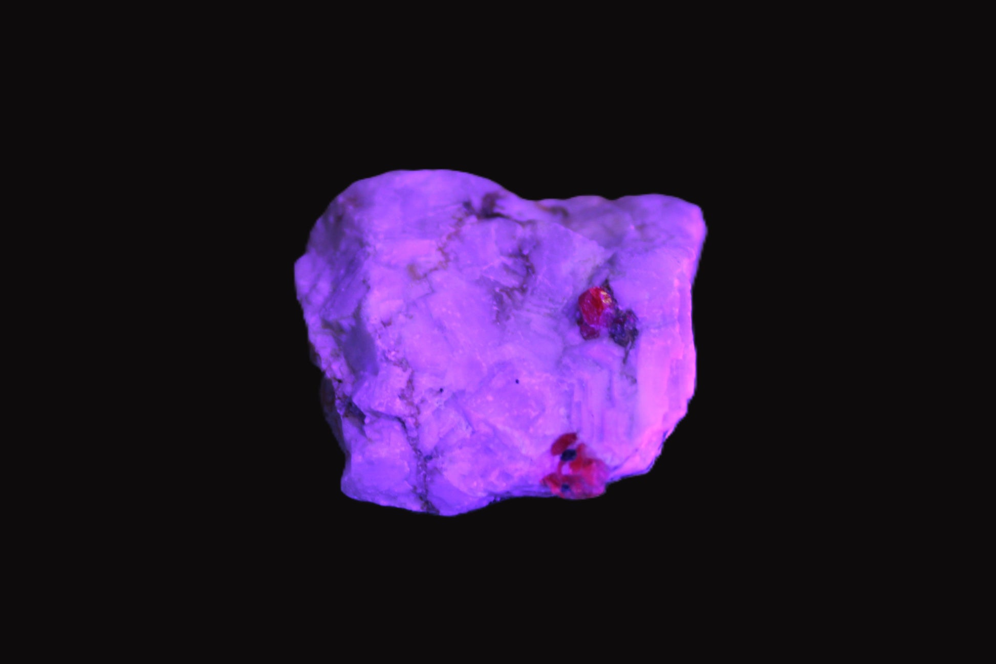 Ruby UV reactive with Muscovite in Marble 255ct 50.9g Rocks and Things