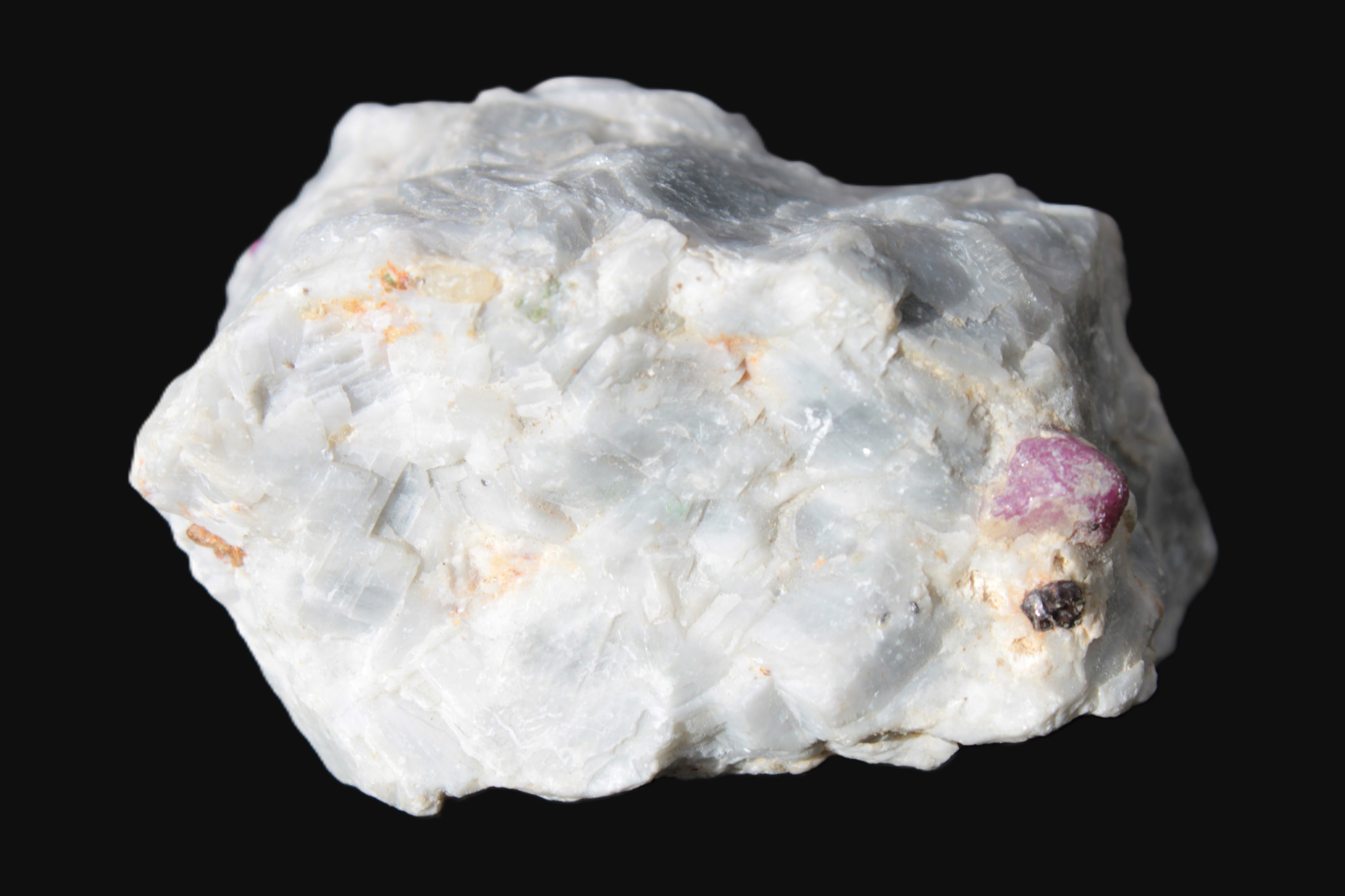 Ruby UV reactive with Muscovite in Marble 343ct 68.6g Rocks and Things