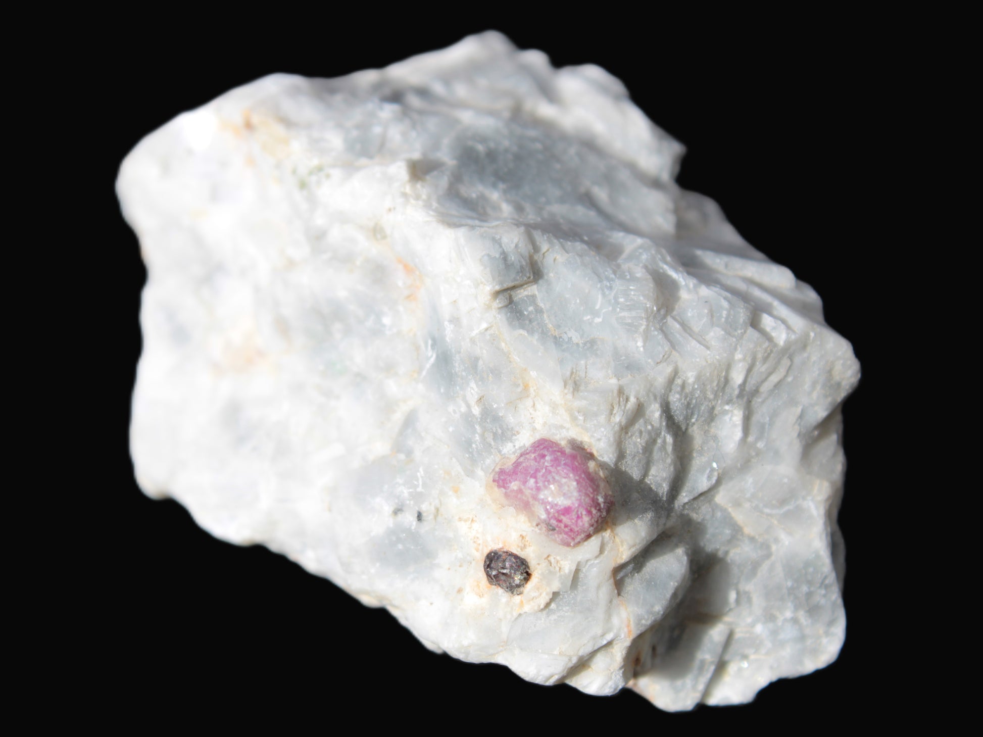 Ruby UV reactive with Muscovite in Marble 343ct 68.6g Rocks and Things