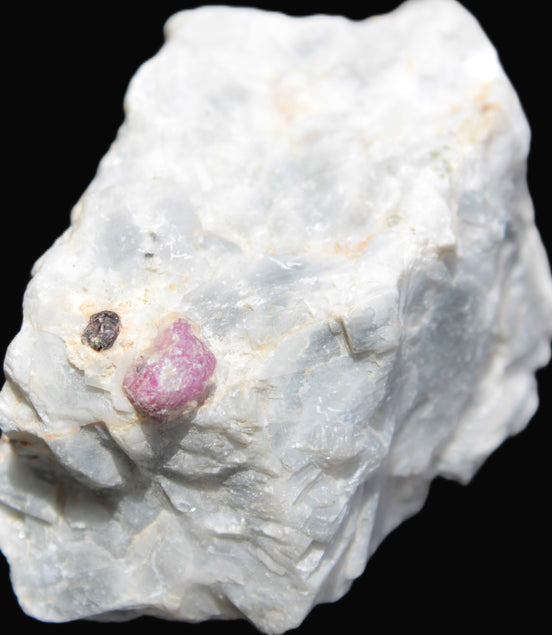 Ruby UV reactive with Muscovite in Marble 343ct 68.6g in sunlight - Rocks and Things Store
