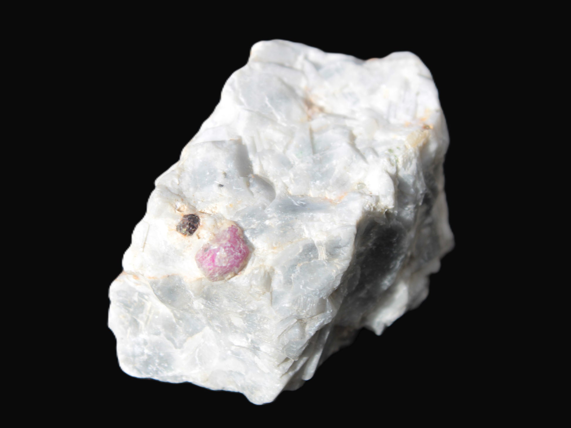 Ruby UV reactive with Muscovite in Marble 343ct 68.6g Rocks and Things