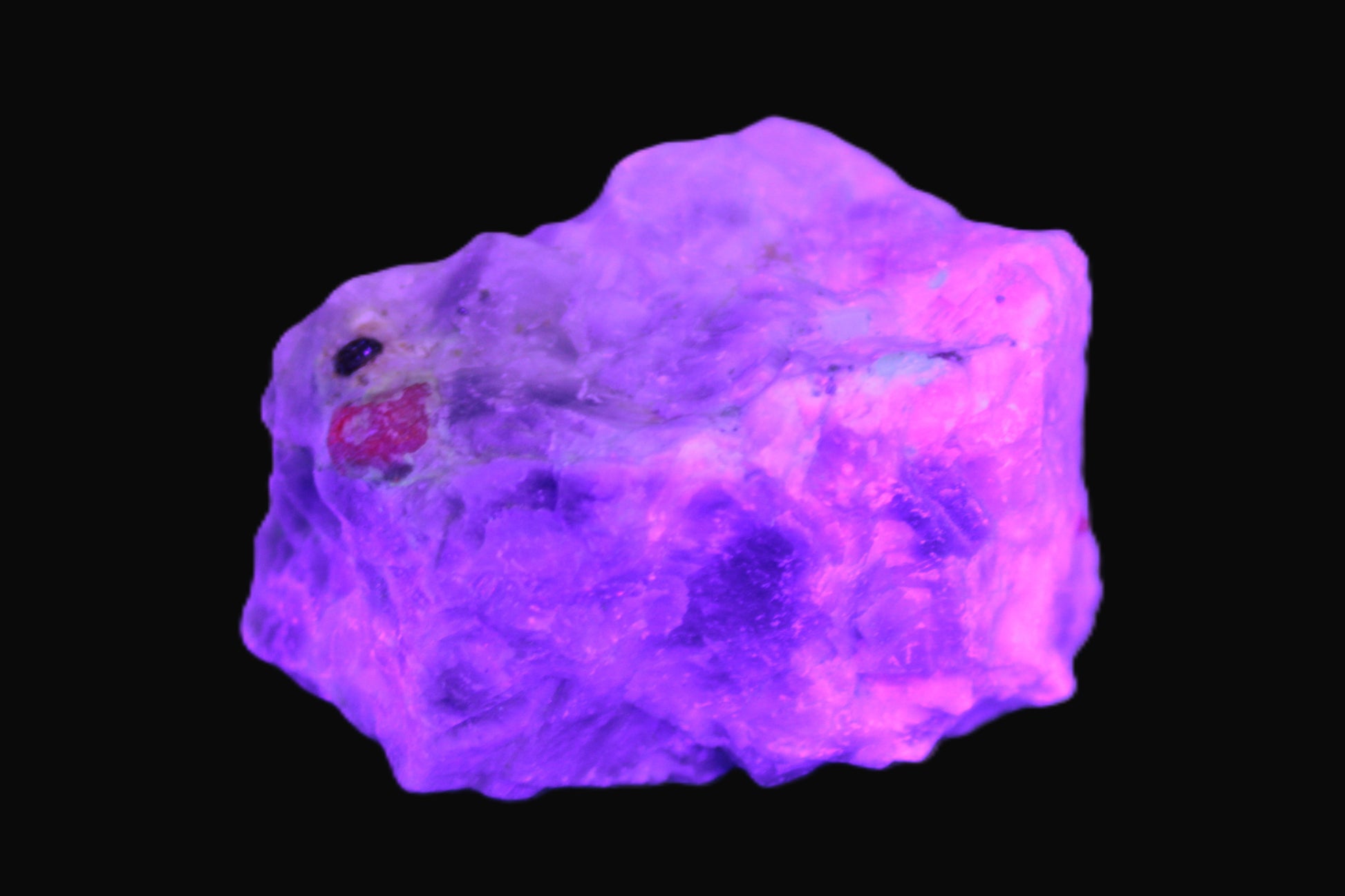 Ruby UV reactive with Muscovite in Marble 343ct 68.6g Rocks and Things