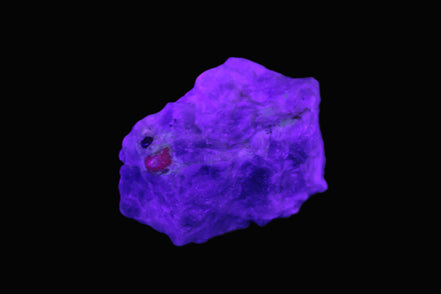 Ruby UV reactive with Muscovite in Marble 343ct 68.6g Rocks and Things