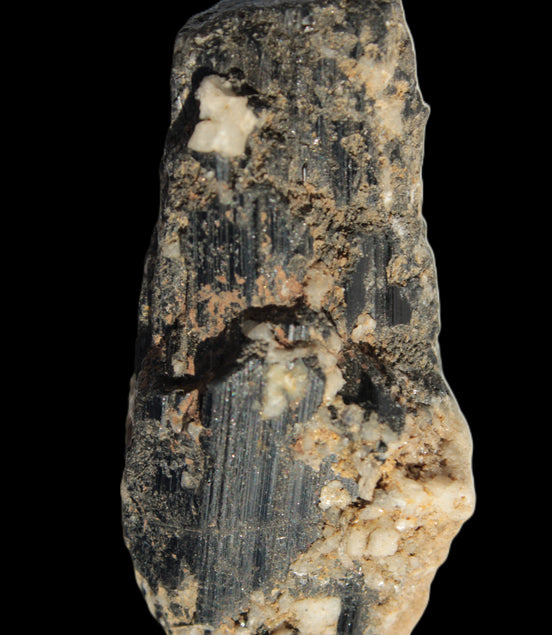 Black Tourmaline crystal with Feldspar & Mica 55mm 250.7ct  50.2g - Rocks and Things Store