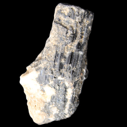 Black Tourmaline crystal with Feldspar & Mica 55mm 250.7ct  50.2g in sunlight - Rocks and Things Store