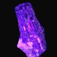 Black Tourmaline crystal with Feldspar & Mica 55mm 250.7ct  50.2g in UV light - Rocks and Things Store