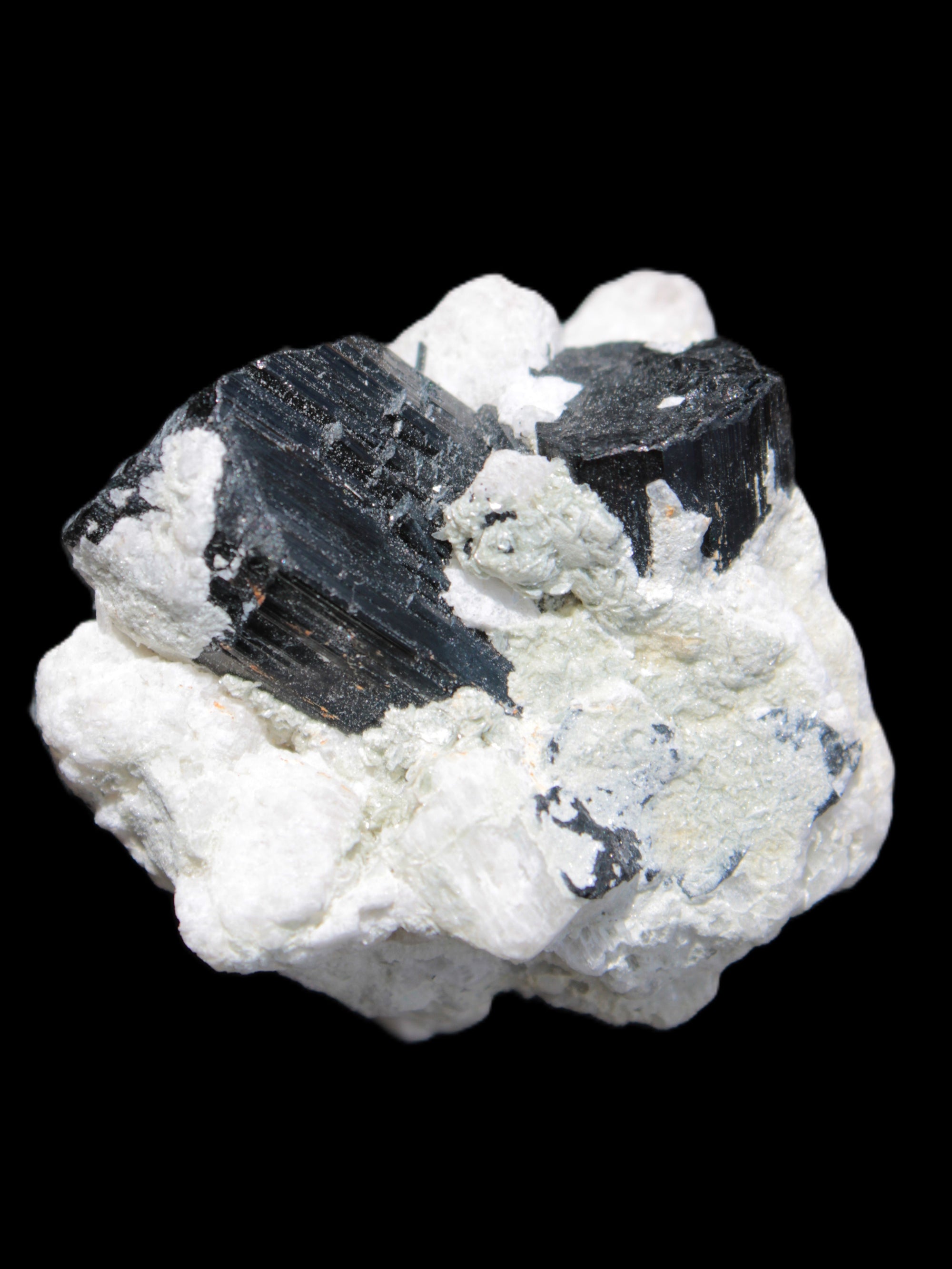 Black Tourmaline crystals on Feldspar & Mica matrix 55mm 222.8ct  44.6g - Rocks and Things Store